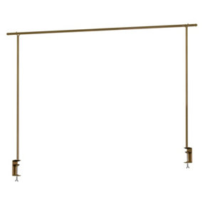 URBNLIVING 250cm Metal Over Table Hanging Decoration Gold Display Rod Rail Pole With Clamp