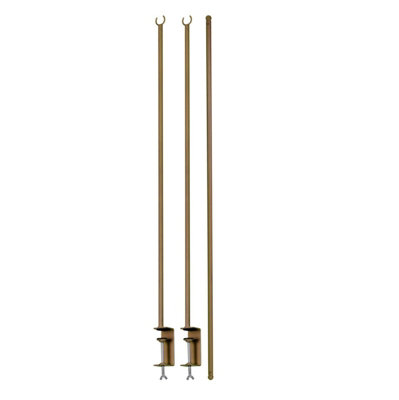 URBNLIVING 250cm Metal Over Table Hanging Decoration Gold Display Rod Rail Pole With Clamp