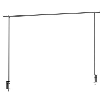 URBNLIVING 250cm Metal Over Table Hanging Decoration Silver Display Rod Rail Pole With Clamp