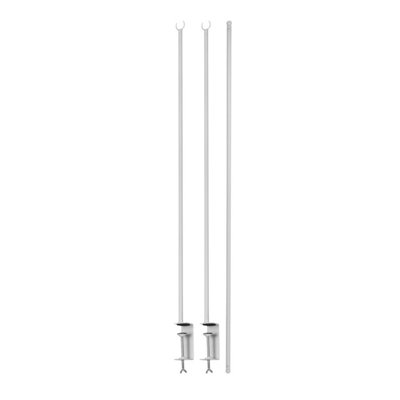 URBNLIVING 250cm Metal Over Table Hanging Decoration White Display Rod Rail Pole With Clamp