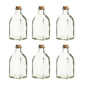 URBNLIVING 250ml 6pcs Glass Storage Bottle Jars Vials Cork Stopper Lid Kitchen Cruet Food Set