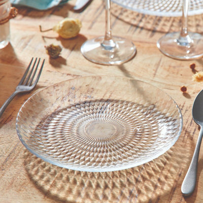 URBNLIVING 25cm Diameter Tempered Glass Dinnerware Set of 18 Pcs