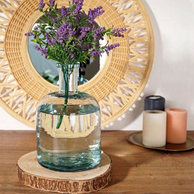 URBNLIVING 25cm Height Bottle Glass Heavy Rounded Design Flowers Arrangements Vase