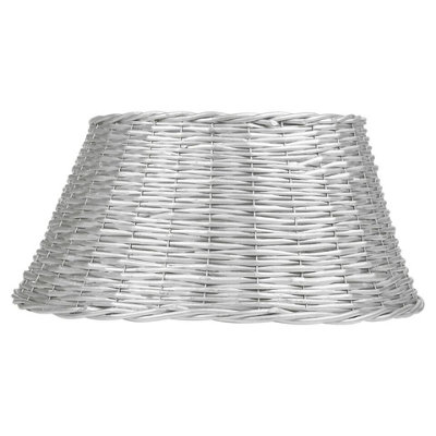 URBNLIVING 25cm Height  Christmas Natural Large Willow Wicker Woven Rattan Tree Skirt Base Cover Stand Silver - 3