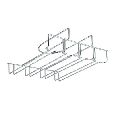 URBNLIVING 25cm Width Chrome Under Shelf Cupboard Hanging Metal Wine Glasses Rack Stemware Holder Bar
