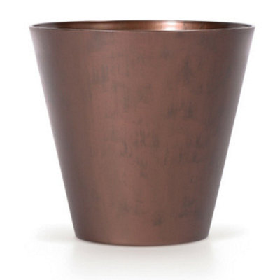 URBNLIVING 25cm Width Set of 1 Tubus Slim Corten Steel Flower Pot