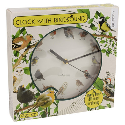 URBNLIVING 26cm Diameter Bird Clock With Hourly Sounds Singing Birds ...