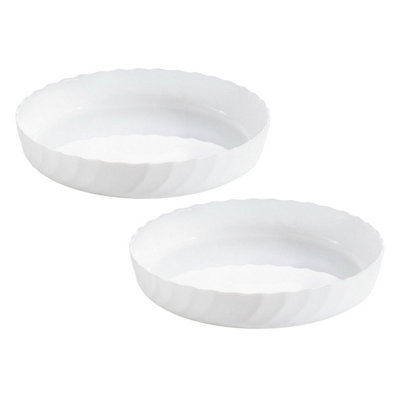 URBNLIVING 26cm Diameter Round White Serving Dish Bowl Set of 2