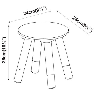URBNLIVING 26cm Height Wooden Round White Chair Toddlers Kids