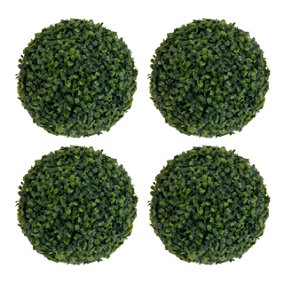 URBNLIVING 27cm Green Decorative Artificial Ball Plant Tree Leaves Indoor Outdoor Office Hanging Set of 4