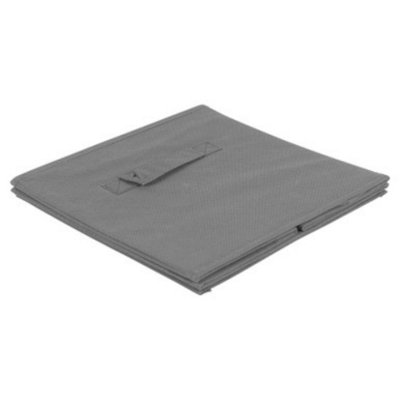 URBNLIVING 27cm Height Large Grey Collapsible Cube Storage Boxes Carry Handles Basket Set of 4