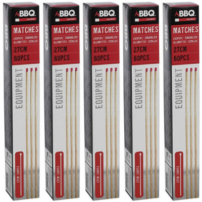 URBNLIVING 27cm Length 5 Pack 300 Pcs Extra Long 5 Boxes Kitchen Safety Matches