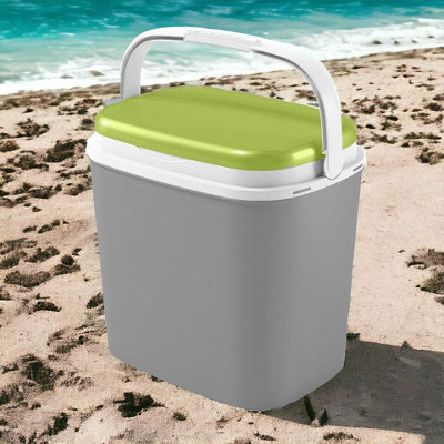 URBNLIVING 27L Grey Compact Leakproof Travel Insulated Cooler Cool Box Handle Ice Packs