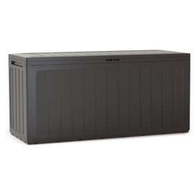 URBNLIVING 280 Large Umber Colour Outdoor Storage Box Garden Patio Plastic Chest Lid Container Multibox