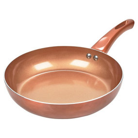 URBNLIVING 28cm Length Frying Pan Ceramic Copper Steel Cooking Pots Saucepans Kitchen Cookware