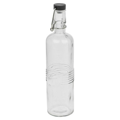 URBNLIVING 2pcs 700ml Glass Drinking Water Bottles Flip Swing Top Metal Clasp Airtight Lid