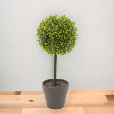 URBNLIVING 2x Potted Buxus Box Ball Plant Decorative Artificial Indoor Outdoor Garden Black Pot