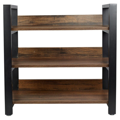 URBNLIVING 3 Tier Oak Metal & Wood Shelf Shoe Multi Purpose Storage Display Racking Unit - 5