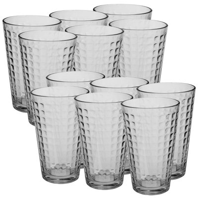 URBNLIVING 300ml 12 Pcs Berlin Drinking Patterned Cup Water Juice Cocktail Tumbler Glassware Sets