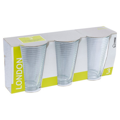 URBNLIVING 300ml 6 Pcs London Drinking Patterned Cup Water Juice Cocktail Tumbler Glassware Sets - 5