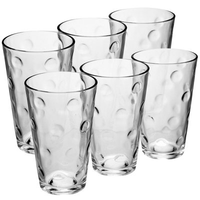 URBNLIVING 300ml 6 Pcs Paris Drinking Patterned Cup Water Juice Cocktail Tumbler Glassware Sets