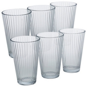 URBNLIVING 300ml 6pcs Slim Lined Transparent Dishwasher Safe Drinking Glasses