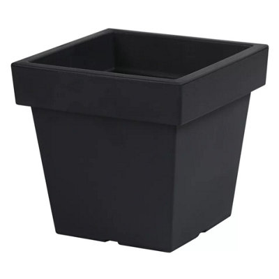 URBNLIVING 300mm Dark Grey Plastic Flower Plant Garden Indoor Outdoor Herb Planter Pots Patio Square Low