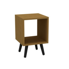 URBNLIVING 30cm Height Beech Wooden Storage Cube Bookcase Scandinavian Style Black Legs Living Room Bedroom
