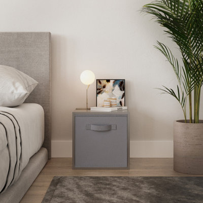 URBNLIVING 30cm Height Grey Cube Unit with Grey Insert