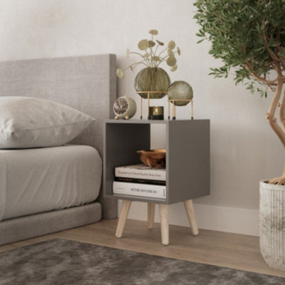 URBNLIVING 30cm Height Grey Cube Wooden Storage Cube Bookcase ...