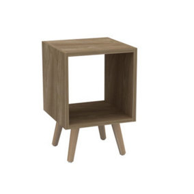 URBNLIVING 30cm Height Oak Cube Wooden Storage Cube Bookcase Scandinavian Style Pine Legs Living Room Bedroom
