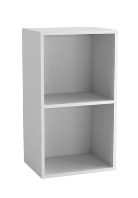 URBNLIVING 30cm Height White 2 Shelf Wooden Bookcase Shelving Display Storage Shelf Unit Wood