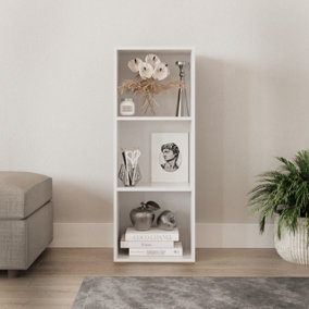 URBNLIVING 30cm Height White 3 Tier Wooden Bookcase Shelving Display Storage Shelf Unit Wood