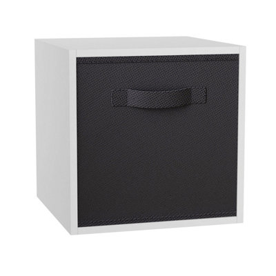 URBNLIVING 30cm Height White Cube Unit with Black Insert