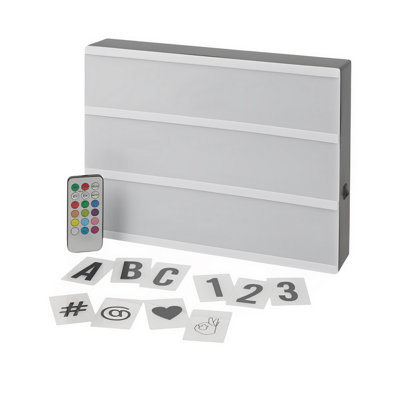 URBNLIVING 30cm Width A4 LED Light Up Message Board Word Multi-Colour ...