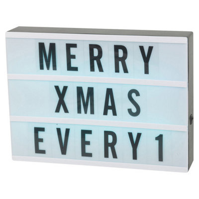 URBNLIVING 30cm Width A4 LED Light Up Message Board Word Multi-Colour ...