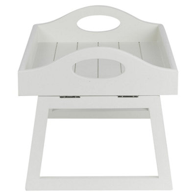 Adjustable Couch Armrest Tray Table - 30x30cm, Clip-On Design For Sofa | Perfect For Snacks, Drinks, Remote | Grey Wood Finish
