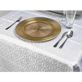 URBNLIVING 33cm Christmas Charger Plates Mosaic Pattern Set Of 12 Gold Dinner Placemats Dining Table Decor Setting Xmas