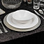 URBNLIVING 33cm Christmas Dinner Charger Plates Geo Gloss Set Of 6 Silver Placemats Dining Table Setting Party Decor
