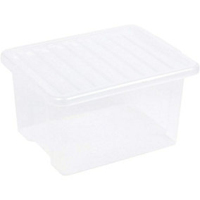 URBNLIVING 35 Litre Clear Container Plastic Storage Box With Clip Lid