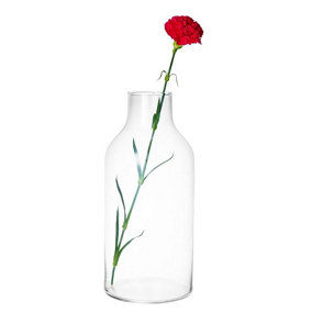 URBNLIVING 35cm Height 3330ml Large Clear Glass Bottle Shaped Vases Flowers Aquarium Decorative Display Items