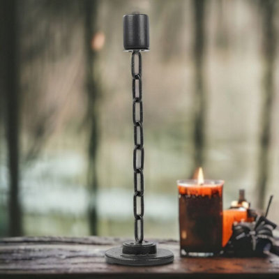 URBNLIVING 35cm Height Large Black Metal Chain Link Design Candle ...