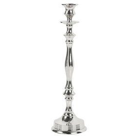 URBNLIVING 36.5cm Height Silver Metal Traditional Candle Stick Holder Decor Dinner Wedding Ornament