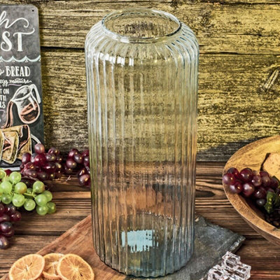 URBNLIVING 36cm Height Large Tall Decorative Glass Vase Flowers