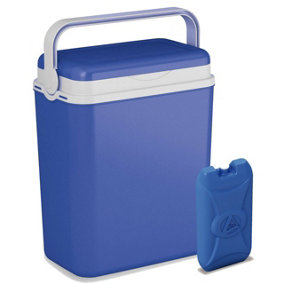 URBNLIVING 38cm Height 12Ltr Cooler Box Camping Beach Lunch Picnic Insulated Food Freeze Blue with Ice Pack