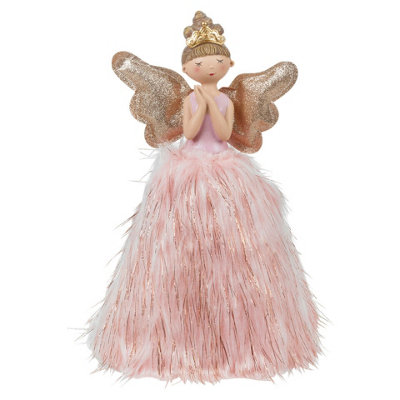 URBNLIVING 38cm Height Pink Angel with LEDs Christmas Holidays
