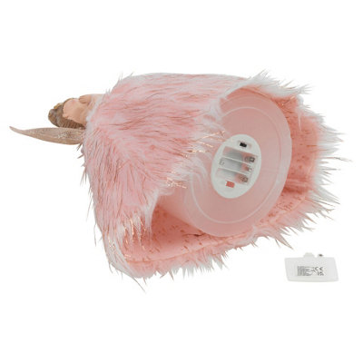 URBNLIVING 38cm Height Pink Angel with LEDs Christmas Holidays