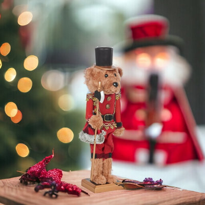 URBNLIVING 39cm Height Christmas Classic Bear Soldier Nutcracker Xmas Traditional Decorative Ornament