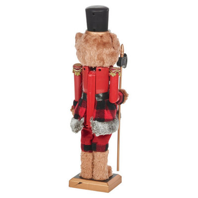 URBNLIVING 39cm Height Christmas Classic Bear Soldier Nutcracker Xmas Traditional Decorative Ornament