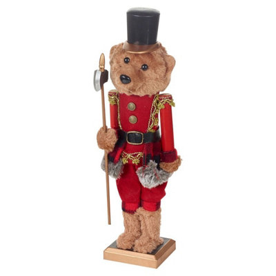 URBNLIVING 39cm Height Christmas Classic Bear Soldier Nutcracker Xmas Traditional Decorative Ornament